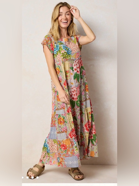 NATURAL LIFE Dresses & Skirts - NATURAL LIFE Patchwork Floral Maxi Dress in Multicolor